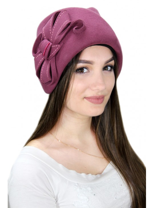 Берет "Авива", натуральный фетр, демисезонная, женская